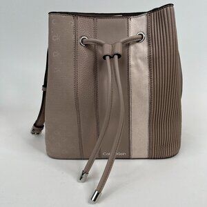 Calvin Klein Gabrianna Novelty Bucket Shoulder Bag, Goat Combo Logo